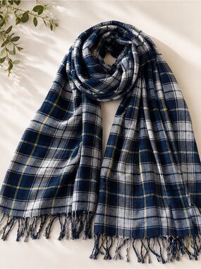 Aerie Blue Plaid Scarf